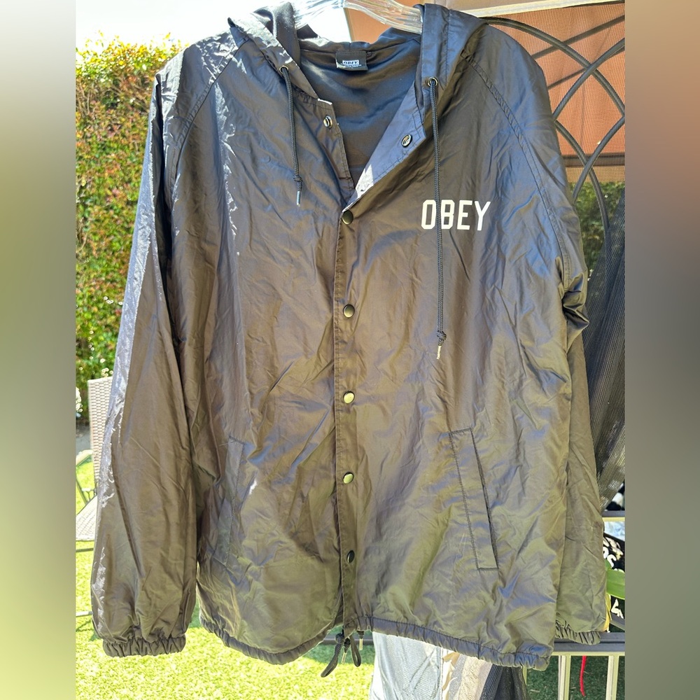 OBEY- Black Windbreaker